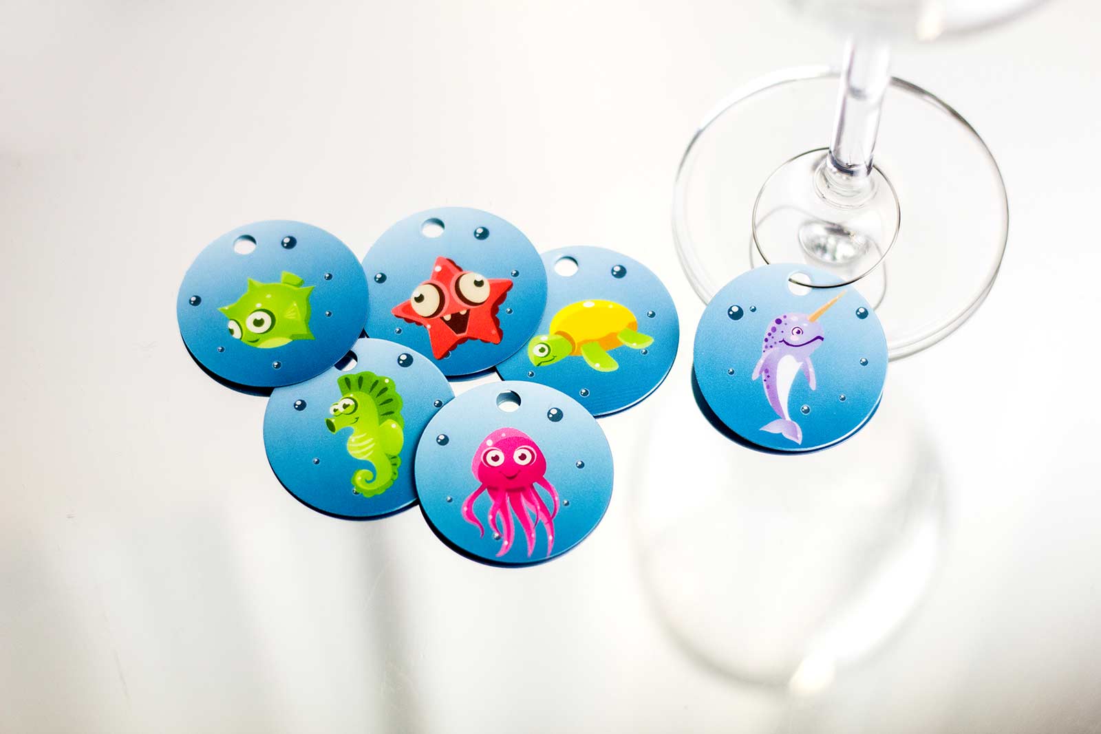Sea Creatures Wine Charms