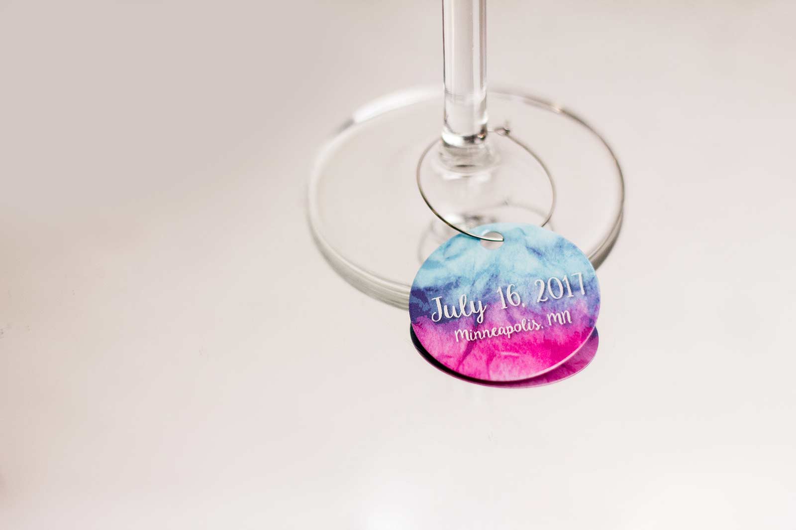 Ombre Watercolor Wine Charm