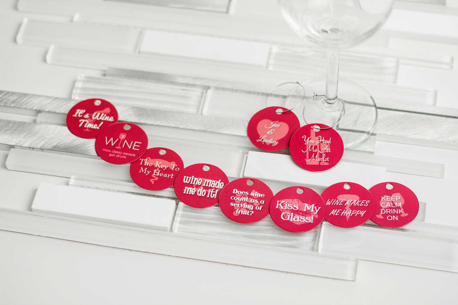 Wine Sayings Custom Charm Set