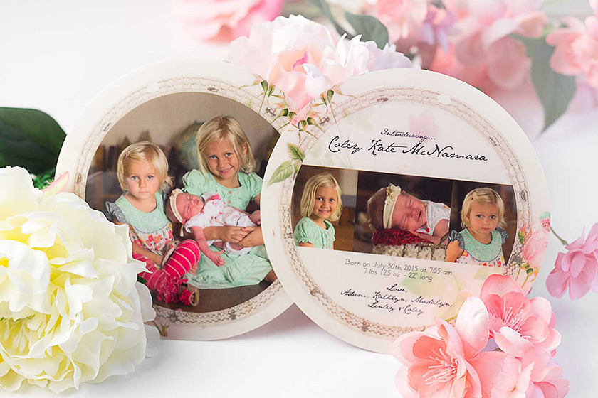 Circular Baby Announcements - Welcome To Our Family!