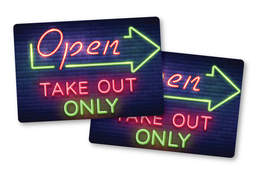 Restaurant Signs printed by Plastic Printers