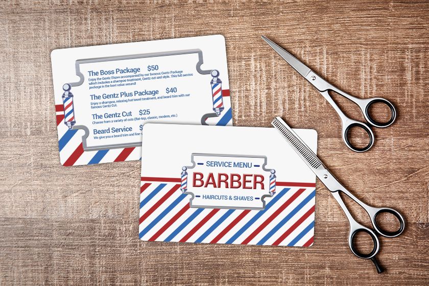 Barber Shop Menu for your Barber Shop