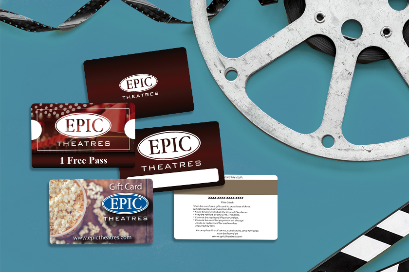 Cinema Gift Card, Promo Card & Cinema Membership Card for Epic Theatres