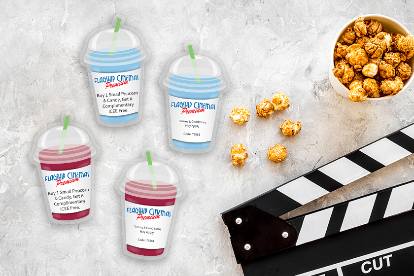Die Cut Promo Card For Movie Theater
