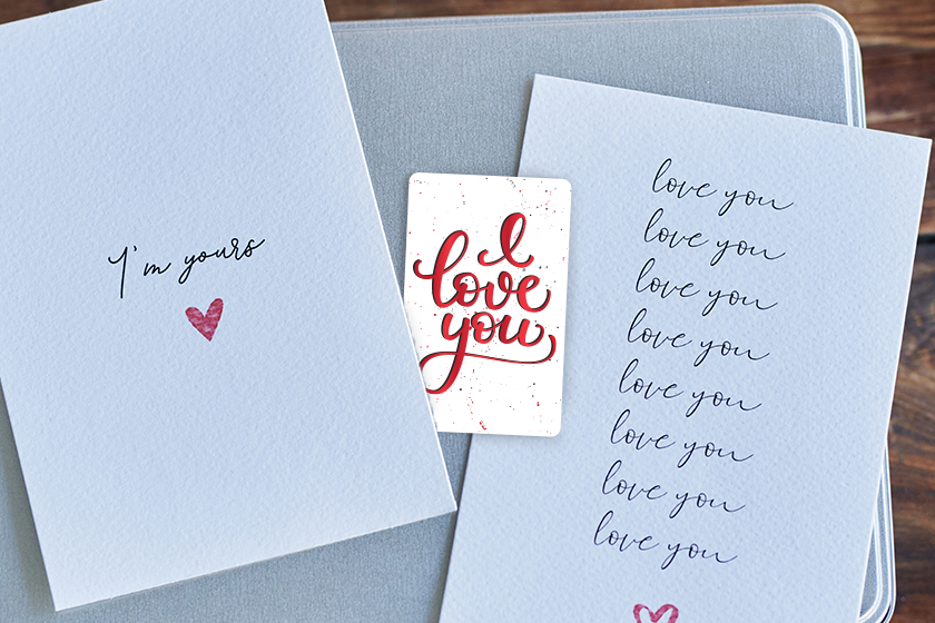 Custom gift cards for Valentine's Day