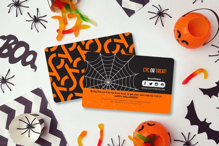 Promotional cards with a Halloween design
